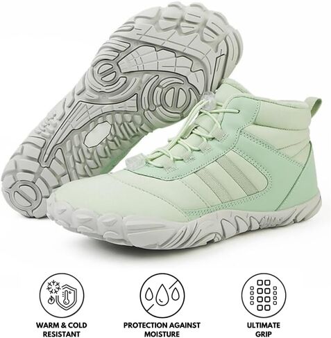 Kasdava Pro Winter Winter Cold Comfort Barefoot Barefoot أحذية غير قابلة للانزلاق مقاومة للماء صفر قطرة واحدة ، صندوق إصبع القدم الواسع ، المشي لمسافات طويلة. in Kuwait