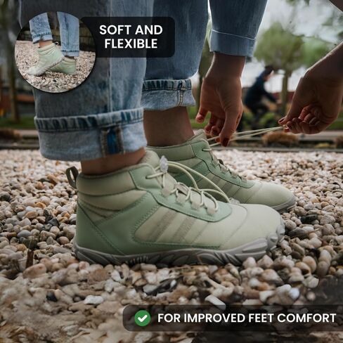 Kasdava Pro Winter Winter Cold Comfort Barefoot Barefoot أحذية غير قابلة للانزلاق مقاومة للماء صفر قطرة واحدة ، صندوق إصبع القدم الواسع ، المشي لمسافات طويلة. in Kuwait