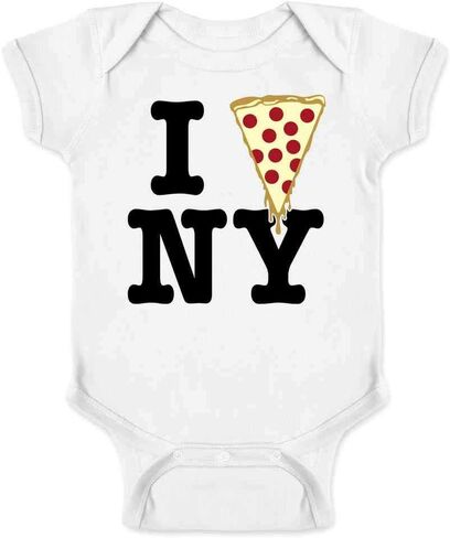Pop Threads I Pizza New York Funny Slice Graphic Love NYC Infant Baby Boy Girl Bodysuit in Kuwait