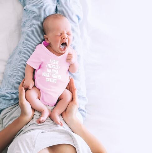 CBTwear I Have Literally No Idea What You Are Saying - Baby Clothes - Funny Newborn Bodysuit Outfits for Boys and Girls in Saudi Arabia