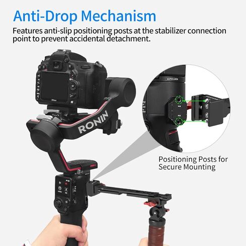 Feichao Wooden Handheld Gimbal Handle Handle Kit قابلة للطي مع 1/4 3/8 مؤشر ترابط حذاء بارد متوافق مع RS2/RS3/RS3 Pro/RS4 Pro/RS3 Mini/RS4 Mini Stabilizer (مجموعة مقبض مزدوجة B) in Kuwait
