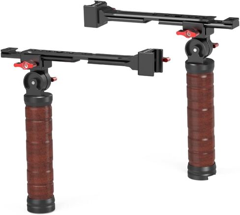 Feichao Wooden Handheld Gimbal Handle Handle Kit قابلة للطي مع 1/4 3/8 مؤشر ترابط حذاء بارد متوافق مع RS2/RS3/RS3 Pro/RS4 Pro/RS3 Mini/RS4 Mini Stabilizer (مجموعة مقبض مزدوجة B) in Kuwait
