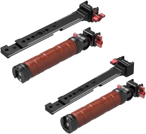 Feichao Wooden Handheld Gimbal Handle Handle Kit قابلة للطي مع 1/4 3/8 مؤشر ترابط حذاء بارد متوافق مع RS2/RS3/RS3 Pro/RS4 Pro/RS3 Mini/RS4 Mini Stabilizer (مجموعة مقبض مزدوجة B) in Kuwait