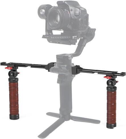 Feichao Wooden Handheld Gimbal Handle Handle Kit قابلة للطي مع 1/4 3/8 مؤشر ترابط حذاء بارد متوافق مع RS2/RS3/RS3 Pro/RS4 Pro/RS3 Mini/RS4 Mini Stabilizer (مجموعة مقبض مزدوجة B) in Kuwait