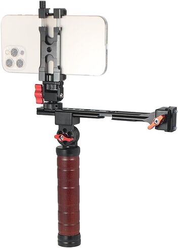 Dual Sling Handgrip Compatible with RS2/RS3, Camera Gimbal Stabilizer Grip, 180° Adjustable Sling Handle Grip w 1/4'' & 3/8'' Screw Hole, Cold Shoe (with Slider & Gimbal & Phone Holder) in Kuwait