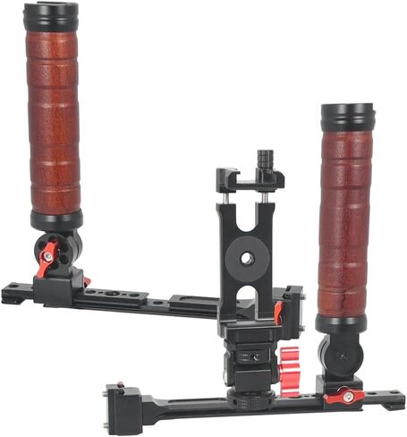 Dual Sling Handgrip Compatible with RS2/RS3, Camera Gimbal Stabilizer Grip, 180° Adjustable Sling Handle Grip w 1/4'' & 3/8'' Screw Hole, Cold Shoe (with Slider & Gimbal & Phone Holder) in Kuwait