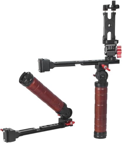 Dual Sling Handgrip Compatible with RS2/RS3, Camera Gimbal Stabilizer Grip, 180° Adjustable Sling Handle Grip w 1/4'' & 3/8'' Screw Hole, Cold Shoe (with Slider & Gimbal & Phone Holder) in Kuwait