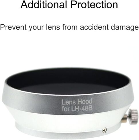 LH-48B Metal Lens Hood for Olympus M. Zuiko Digital 17mm F1.8 Lens LH-48B Camera Lens (Sliver) in Kuwait
