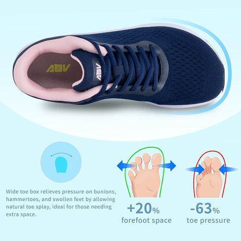 أحذية مشي نسائية ذات مقدمة واسعة مع أحذية تقويم العظام لدعم قوس القدم لأحذية التنس الهوائية لالتهاب اللفافة الأخمصية in Kuwait