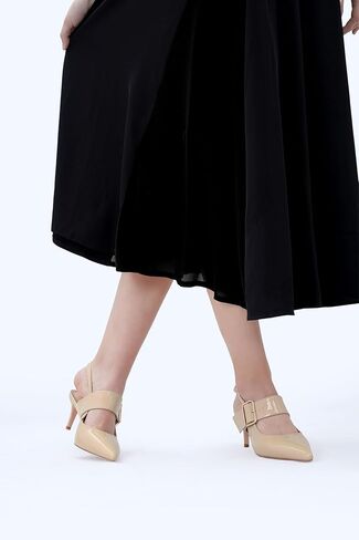 Z.Oufeier Women’s Slingback Low Stiletto Heels Close Pointed Toe Sandals Slip On Buckle Strap Mary Jane Dress Pumps Shoes in Kuwait