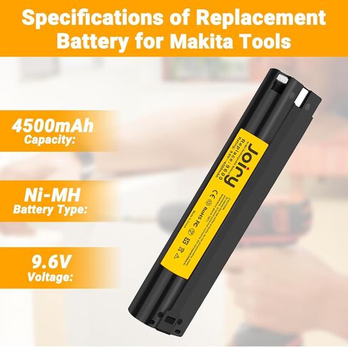Joiry 9.6V 4500mAh استبدال البطارية NIMH متوافق مع Makita 9000 9600 9001 9002 9033 192696-2 ، 193890-9 191681-2 632007-4 5090D 6012HD 4190D 4190DW 4300D 4300DW 4390D in Kuwait