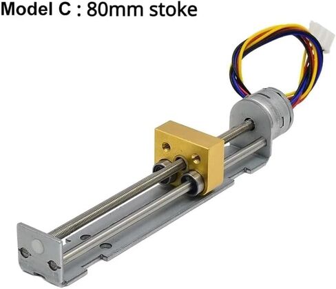 DC 5V/ 12V LED LIDE COPPER NUT SLIDER STEPPER STEPPER Electronic Starter 2-Phase 4-Ware 22mm/ 35mm/ 55mm/ 80mm Stroke DIY 3D Printer (C 80mm Stroke) in Saudi Arabia