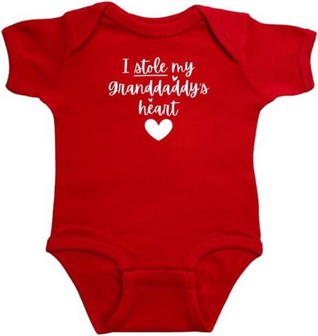 I Stole My Granddaddy's Heart Color Infant Bodysuit, Surprise Grandson or Granddaughter, Baby Shower, Announcement Present, Valentine's Day Gift (I Stole My Granddaddy's Heart Color Bodysuit) in Saudi Arabia