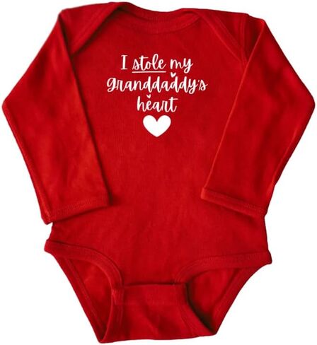 I Stole My Granddaddy's Heart Color Infant Bodysuit, Surprise Grandson or Granddaughter, Baby Shower, Announcement Present, Valentine's Day Gift (I Stole My Granddaddy's Heart Color Bodysuit) in Saudi Arabia