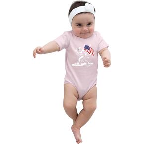 Go All Out Bigfoot Rock On USA American Flag Patriotic Sasquatch Infant Creeper