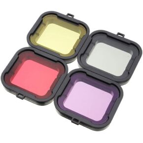 NC 4Colors/Set ABS Underwater Colorful Dimmable Diving UV Filter Lens Cover Kit for GoPro Hero 4 3+
