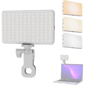 Andoer Pocket Clip-on LED Video Light Computer Tablet مؤتمر الهاتف المحمول Light 2500k-9000K Dimmable Breadiable Batchible للاجتماع عبر الإنترنت للبث المباشر ، الأسود
