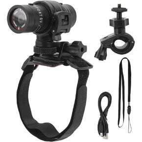Motorcycle Helmet Camera 1080P Full HD DV Cam, Bike Riding Accessory Water Proof Mini Sports DV, Aluminum Alloy Shell for Outdoor Extreme Adventures