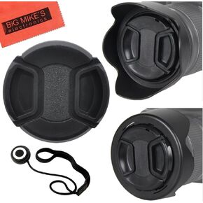 Big Mike's 55mm Reversible Tulip Flower Lens Hood and Lens Cap Kit for Nikon D5600, D3400 DSLR Camera with UV Protection