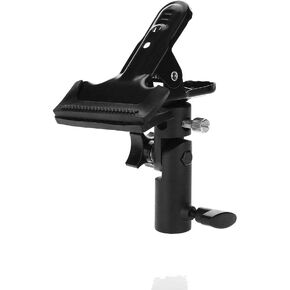 Metal Clamp 3/8 ' ' & 1/4 ' ' Rotatable Clip Holder | 360° Adjustable for Stands/Backdrops/Reflectors | Firm Rubber Grip, Solid Studio Photography Accessory