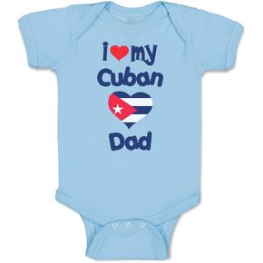 Cute Rascals Baby Bodysuit I Love My Cuban Dad Boy & Girl Striped Baby Clothes Funny Cotton