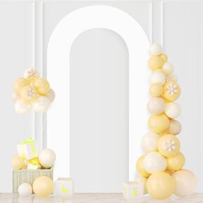 MODFUNS Open Arch Stand 7.2ft Metal Arch Backdrop Stand Gold Wedding Arch Frame Backdrop Stands Vintage Round Top Arches Frame for Party Birthday Banquet Reception Decoration