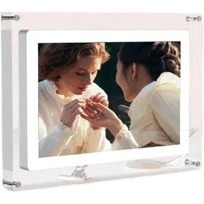 10.1 Inch Acrylic Digital Photo Frame 1280x800 LCD Display with Battery, 1G Memory, Type-C Charging, Video & Picture Display, NFT Frame