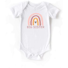 Big Sister Rainbow Cute Baby Girl Short Sleeve Bodysuit