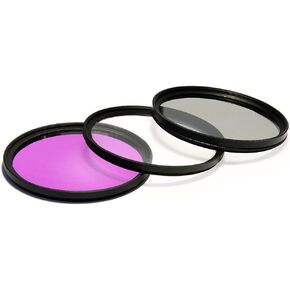 UV Ultra Violet + CPL Circular Polarizer + FLD Fluorescent Filter Kit for Canon EF-S 10-22mm f/3.5-4.5 USM Lens