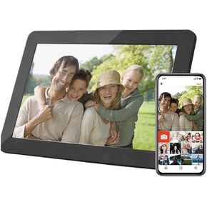 10.1 Inch WiFi Digital Photo Frame, 1280x800 IPS Touchscreen, Auto Rotation, 16GB Memory, Share Photos Via App (Frame + 32GB)