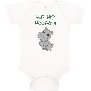 Custom Baby Bodysuit Baby Hippopotamus Hip Hooray Hippo Funny Boy & Girl Clothes