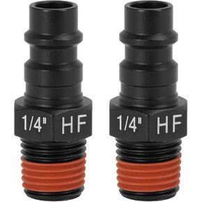 DEWALT 1/4 in. Male NPT High Flow Coupler 2 Pack, High Flow Male Plugs, Coated Lightweight Aluminum Material, 80 SCFM at 90 PSI