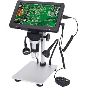 مجهر رقمي 7 بوصة ، شاشة HD LCD Display 1200x 12MP لحام المجهر للمراقبة البيولوجية ، إصلاح الساعات ، الاختبار التعليمي ، فحص QC ، WIN7 ، 8.1 ، أو