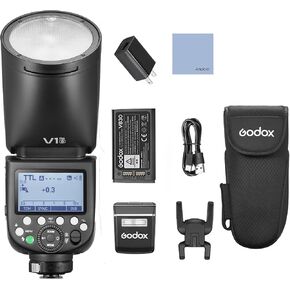 GODOX V1 PRO S 2.4G Wireless Camera Flash 1/8000s HSS 1.3s Recycle Time with M/TTL Flash Mode Support Type-c Powered with Power Supply Port & Detachable Sub Flash Speedlite Compatible with Sony Camera