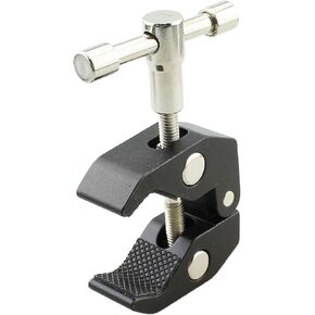 TAODAN Black Super Clamp with 1/4 and 3/8 Threads Photographic Equipment Metal Universal Mount Bicycle/Motorcycle Fixed Fitting Suitable for Lamp Umbrellas Flat Glass Crossbars