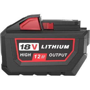 12Ah 18V High Output Lithium-Ion Replacement Battery for Milwaukee Compatible with Milwaukee M-18 Battery 48-11-1840 48-11-1850 48-11-1852 48-11-1880 48-11-1852 and 18 Volt Cordless Power Tools