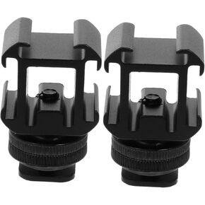 2sets Camera Hot Shoe Mount Adapter Base for Microphone Flash and Led Light Versatile Camera Accessories for Live Streaming and Photography