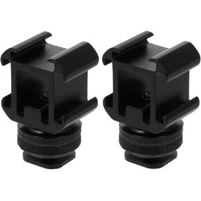 2sets Camera Hot Shoe Mount Adapter of Versatile Hot Shoe Bases for Light and Microphone and Lightweight Accessory for Photography and Videography