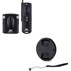 JJC Radio Wireless Remote Control & 58mm Front Lens Cap Cover for Canon EOS Rebel T7 T6 T5 T8i T7i T6s T6i T5i T4i T3i T2i T1i SL3 SL2 SL1 XSi XTi with EF-S 18-55mm Kit Lens and More Camera & Lens
