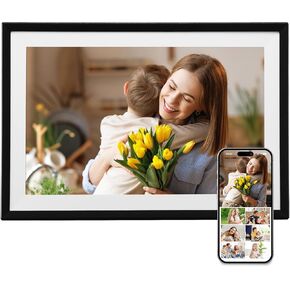 VEVOR 2 Pack Digital Picture Frame, 10.1 Inch 1280x800 HD IPS Touch Screen Electronic Photo Frame 32GB Auto-Rotate Portrait or Landscape Share Moments Instantly via App for Parents Friends