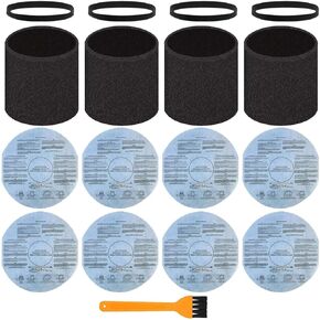 MZY LLC 8 Pack 90107 Paper Disc Filter and 4 Pack 90585 Foam Sleeve Filter Replacement for Shop Vac Most Wet/Dry Vacuum Cleaners 5 Gallons and Above, Replacement Parts #9010700, 9013700, 9058500