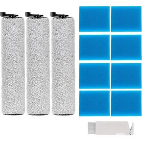 Replacement Accessories Kit Compatible with iFloor 2 Vacuum Cleaner, Include 3 Roller Brush, 8 Pre-Filter Foam