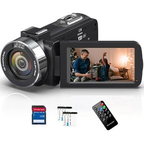 Video Camera Camcorder, Full HD 4K Camcorder 80MP with Remote Control