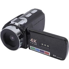 Bewinner 4K Digital Camera with 64MP HD Video Camera, 28x Smart Zoom, Auto Focus, 3-inch Rotating Screen, LED Light - Builtin 4800mAh Battery for Travel