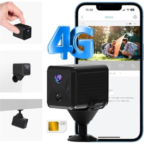 2K لا كاميرا أمان WiFi مع بطاقة SIM ، وكاميرا الأمان الخلوية 4G LTE مع بطارية عالية السعة 5200mAh ، وعرضها 160 درجة ، واكتشاف الحركة الذكية ، والرؤية الليلية 33 قدم