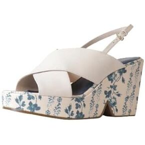 Cecelia New York Solitar Blue Floral Slip on buckle kal strap fashion sandals ، 10