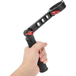 Metal Adjustable Angle Stabilizer Sling Handle Grip for ZHIYUN Crane 2, Ergonomic Rubber Handle, 1/4in Screws (Black)