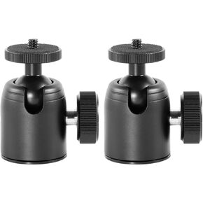 2Pcs Metal Camera Tripod Ball Head Mount Rotating Durable Accessory for DSLR Camcorders Easy Setup Compact for Travel and Outdoor Activities