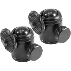 Mikikit 2Pcs Metal Tripod Head Mount Accessories Rotating Ball Head for Stable Outdoor Photography for Travel Sports Recording