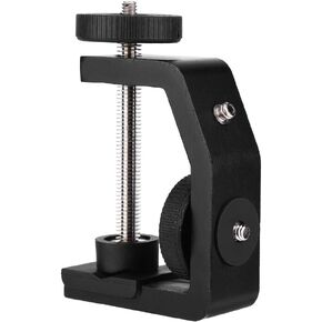 Universal Aluminum C Clamp Stand | 1/4 Inch Mount for Camera Tripod/Ball Head/Flashlight | 0-60mm Adjustable Jaw with Secure Rubber | Functional Photography Accessory